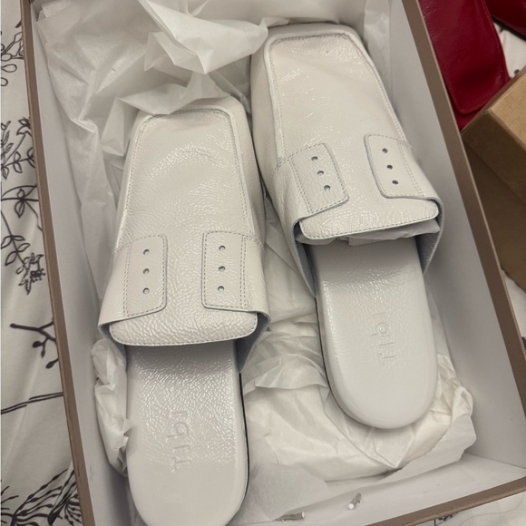Tibi White Leather Mules - Picture 1 of 2